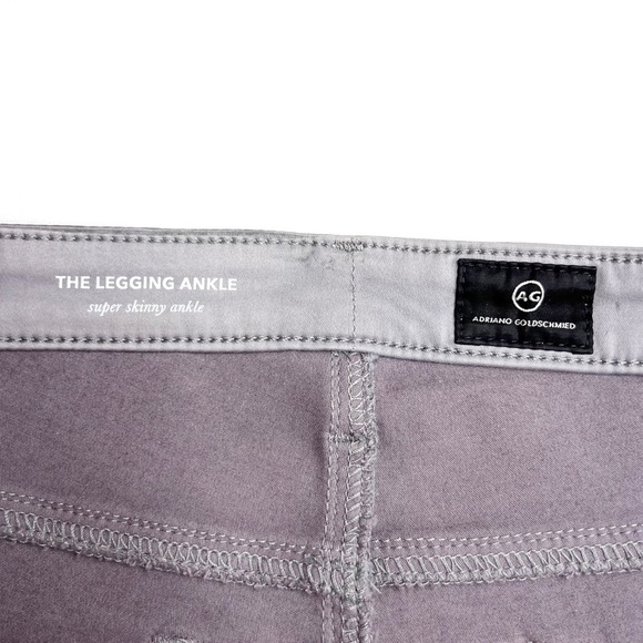 AG Adriano Goldschmied The Legging Ankle Super Skinny Size 27R Gray Leatherette - Picture 7 of 13